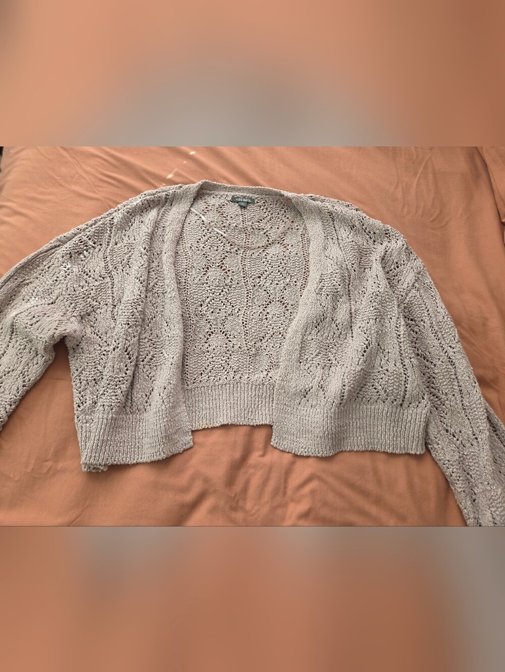 Light Gray Open-Front Knit Women's Cardigan